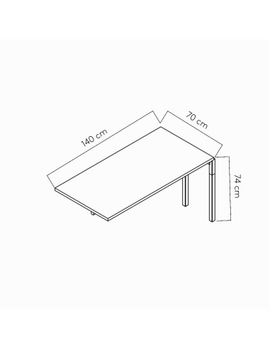 Extension de bureau L. 140 x 70 cm