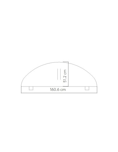 Dimensions Extension pour bench L 161 x P. 51,6 x H. 2,8cm - PL23 - MDD