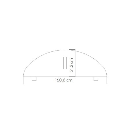 Dimensions Extension pour bench L 161 x P. 51,6 x H. 2,8cm - PL23 - MDD