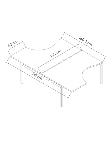 Dimensions Bureau bench d'angle - BOY15