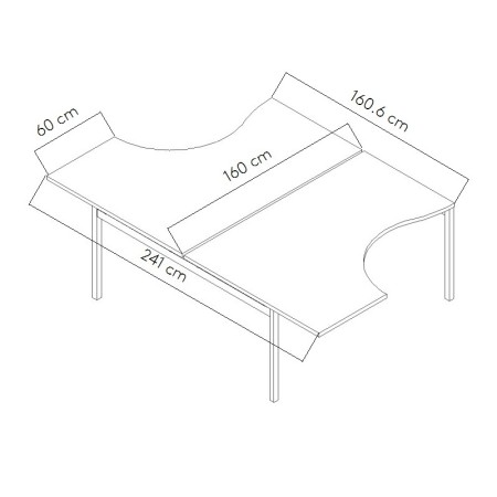 Dimensions Bureau bench d'angle - BOY15