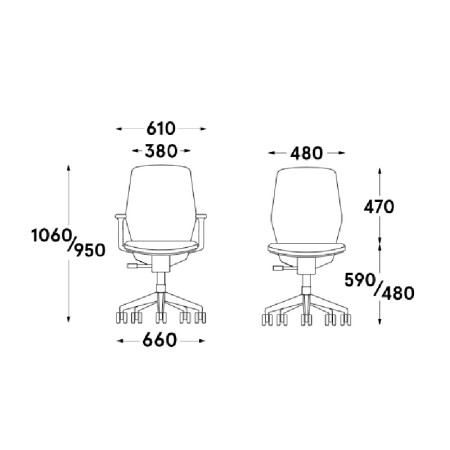 Dimensions Evo - Chaise de bureau ergonomique design