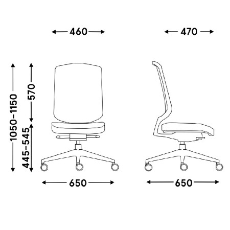 Dimensions Chaise de bureau professionnelle 100% réglable - SAVA
