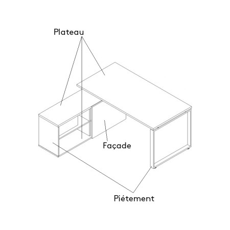 Bureau avec retour Ogi W