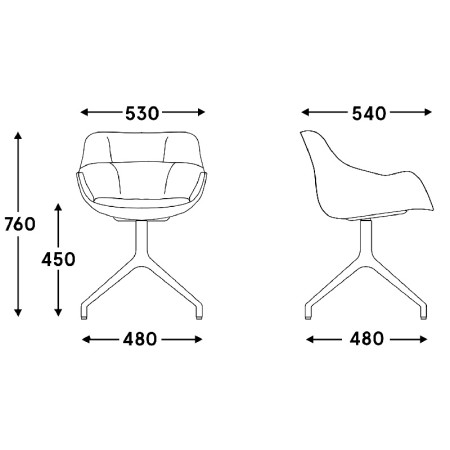Baltic soft duo - assise rembourrée pieds étoile 2