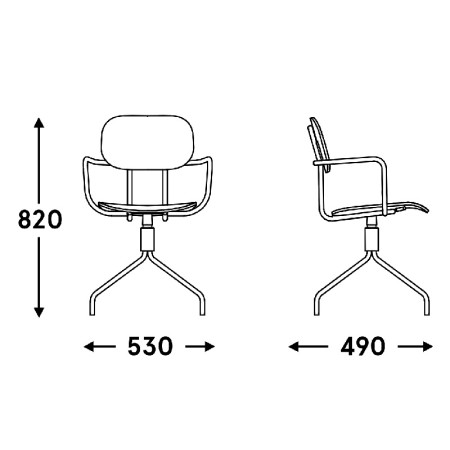 Dimensions Chaise conférence vintage - New School - N1N07 - MDD