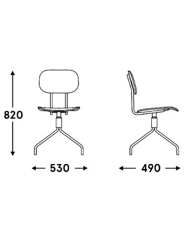 Dimensions Chaise conférence vintage - New School - N1N07 - MDD
