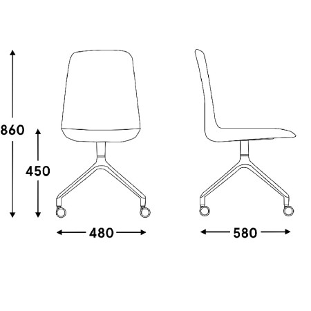 Dimensions Ulti - Chaise avec roulettes