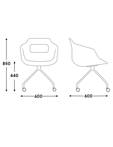Dimensions Ultra - 4 pieds étoile sur roulettes