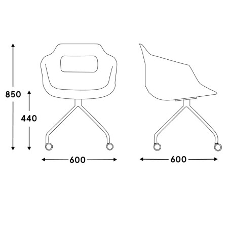Dimensions Ultra - 4 pieds étoile sur roulettes