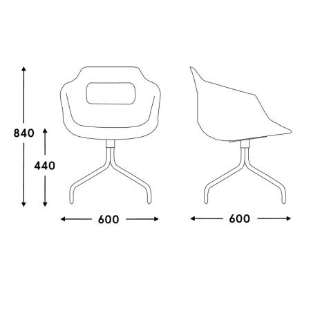 Dimensions Ultra - 4 pieds étoile - pivotante