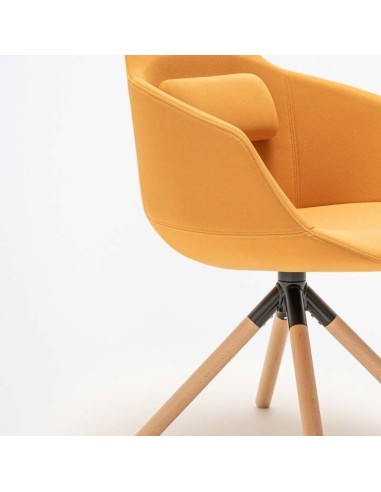 Chaise réunion - pieds bois massif - pivotant - UFP9 - MDD