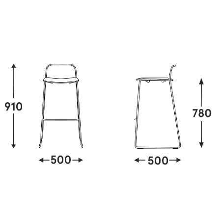 Afi - tabouret haut de MDD - AF01 2