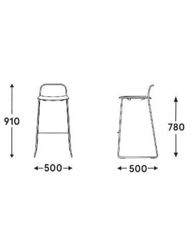 Dimensions Afi - tabouret haut 