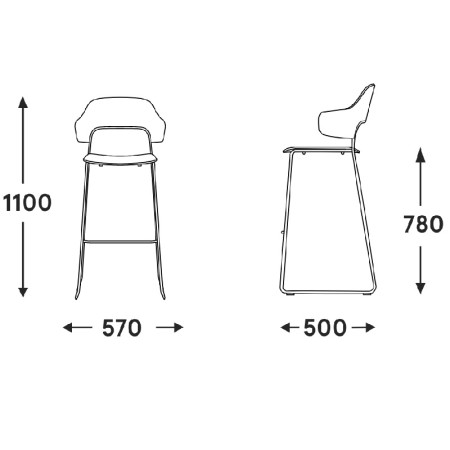 Afi - tabouret haut de MDD - AF03 2