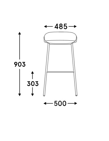 Dimensions Team - tabouret haut