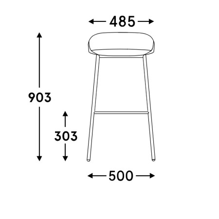 Dimensions Team - tabouret haut