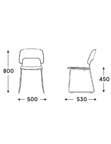 Dimensions Chaise Afi de MDD - AF04