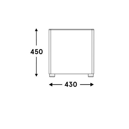 Dimensions Pouf carré avec patins - Mix