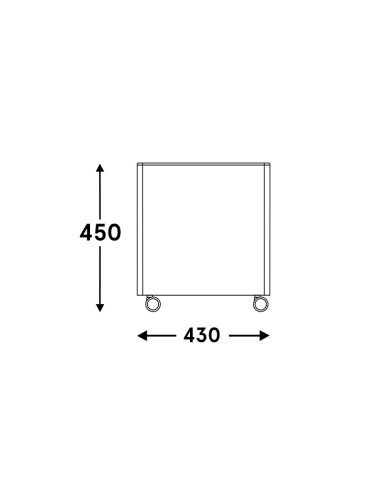 Dimensions Pouf carré sur roulettes - Mix 