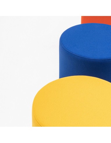 Pouf rond avec patins fixes - Mix 