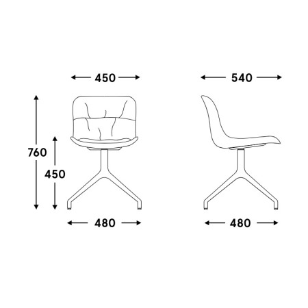 Chaise en tissu et pieds en alu - Baltic 2 soft duo 2
