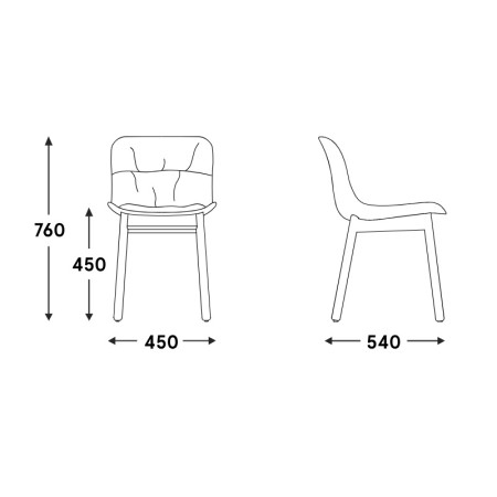 Chaise rembourrée et  pieds en bois - Baltic 2 Soft Duo 2