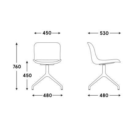 Chaise 4 pieds et assise en tissu - Baltic 2 Classic 2