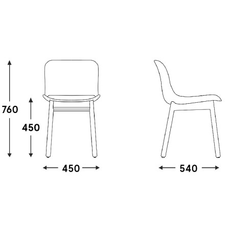 Chaise rétro avec piétement en bois - Baltic 2 Classic 2