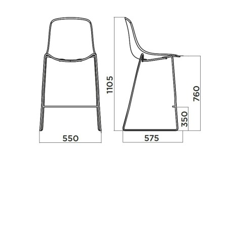 Chaise haute tissu et coque plastique pour bar – Pure Loop Mono Bar 2