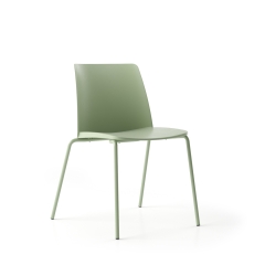 Chaise plastique de formation avec assise simili-cuir - Polytone L