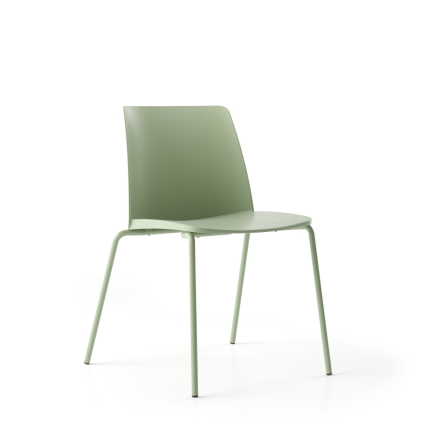 Chaise plastique de formation avec assise simili-cuir - Polytone L