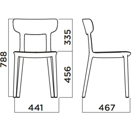 Chaise bois et plastique contemporaine - Canova Wood