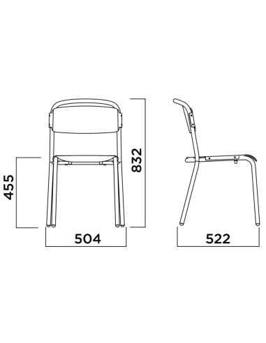 Chaise empilable extérieur en plastique recyclé – Skol extérieur