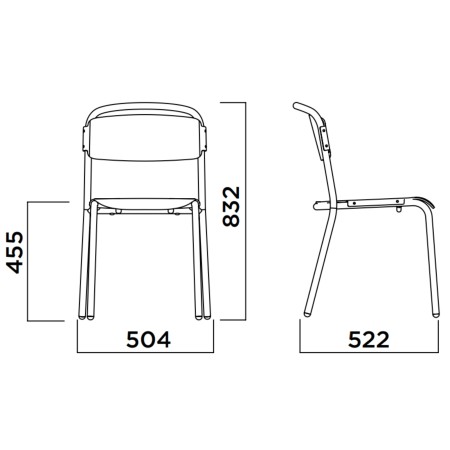 Chaise empilable extérieur en plastique recyclé – Skol extérieur