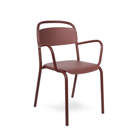 Chaise design Skol – empilable avec accoudoirs pour intérieur