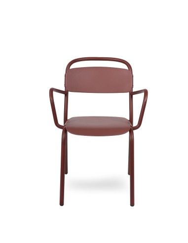 Chaise empilable en plastique recyclé – Skol avec accoudoirs extérieurs