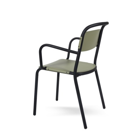 Chaise en plastique recyclé pour terrasse – Skol extérieur avec accoudoirs