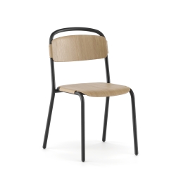 Chaise Skol Wood – empilable intérieure en bois et métal
