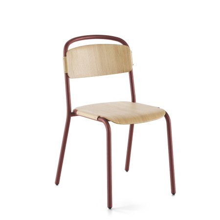 Chaise design intérieur – Skol Wood en bois et métal empilable