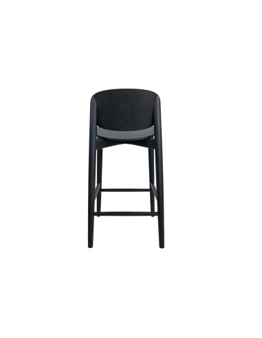 Tabouret de hauteur bar Harmo en hêtre noir vue de derrière