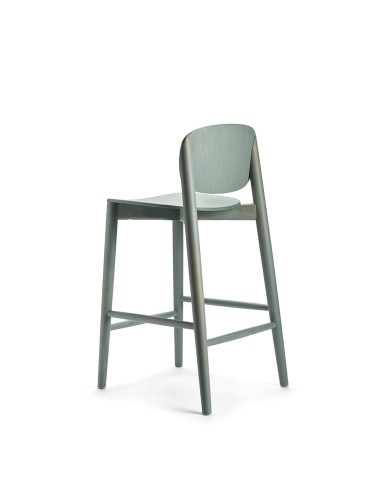 Tabouret à l'assise hauteur bar Harmo en bois de frêne design côté