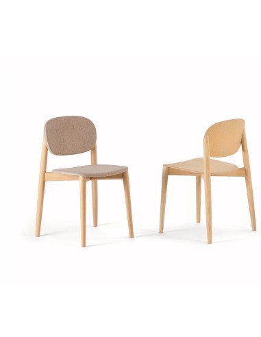 	Chaises modèle Harmo en bois ambiance avec assise tissu