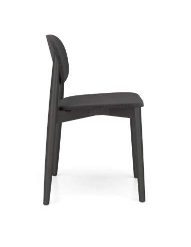 Chaise Harmo bleue en bois avec assise en tissu confortable