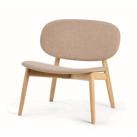 Chaise visiteurs confortable revêtue de tissu clair - Harmo Relax