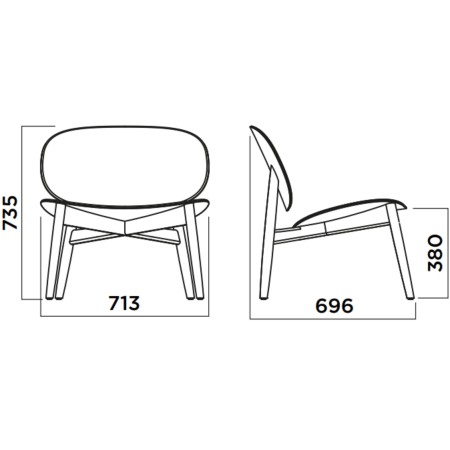 Dimensions Chaise pour visiteurs relax en tissu - Harmo
