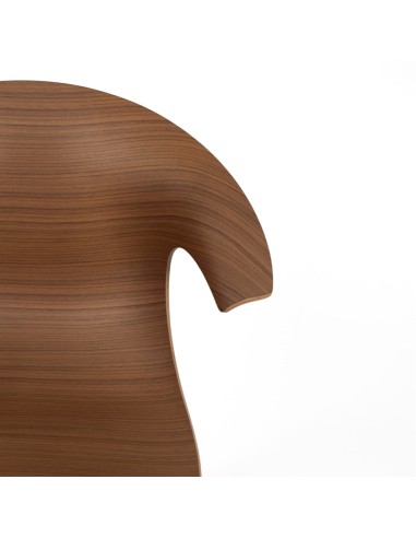 Chaise de réunion Loop 3D Wood avec coque en bois et base étoile en aluminium accoudoirs