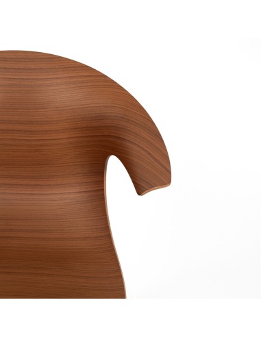 Chaise de réunion réglable Loop 3D Wood en bois foncé à 5 roulettes