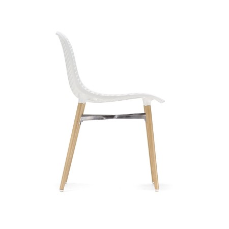 Chaise salle à manger nid d'abeilles en blanc de côté - Next - 4 legs