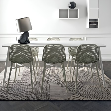 Chaise salle à manger nid d'abeilles en noir - Next - 4 legs 2